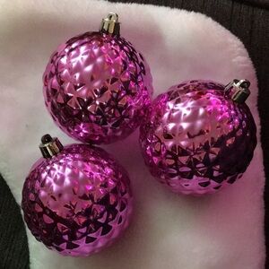 Pink Holiday Ornament Set